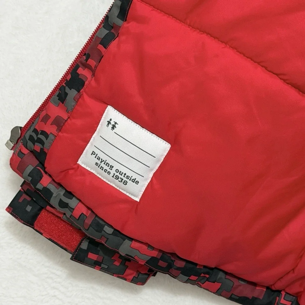 Columbia Kids Jacket Digital Camo Red Grey Insulated Hooded XL Winter Coat
